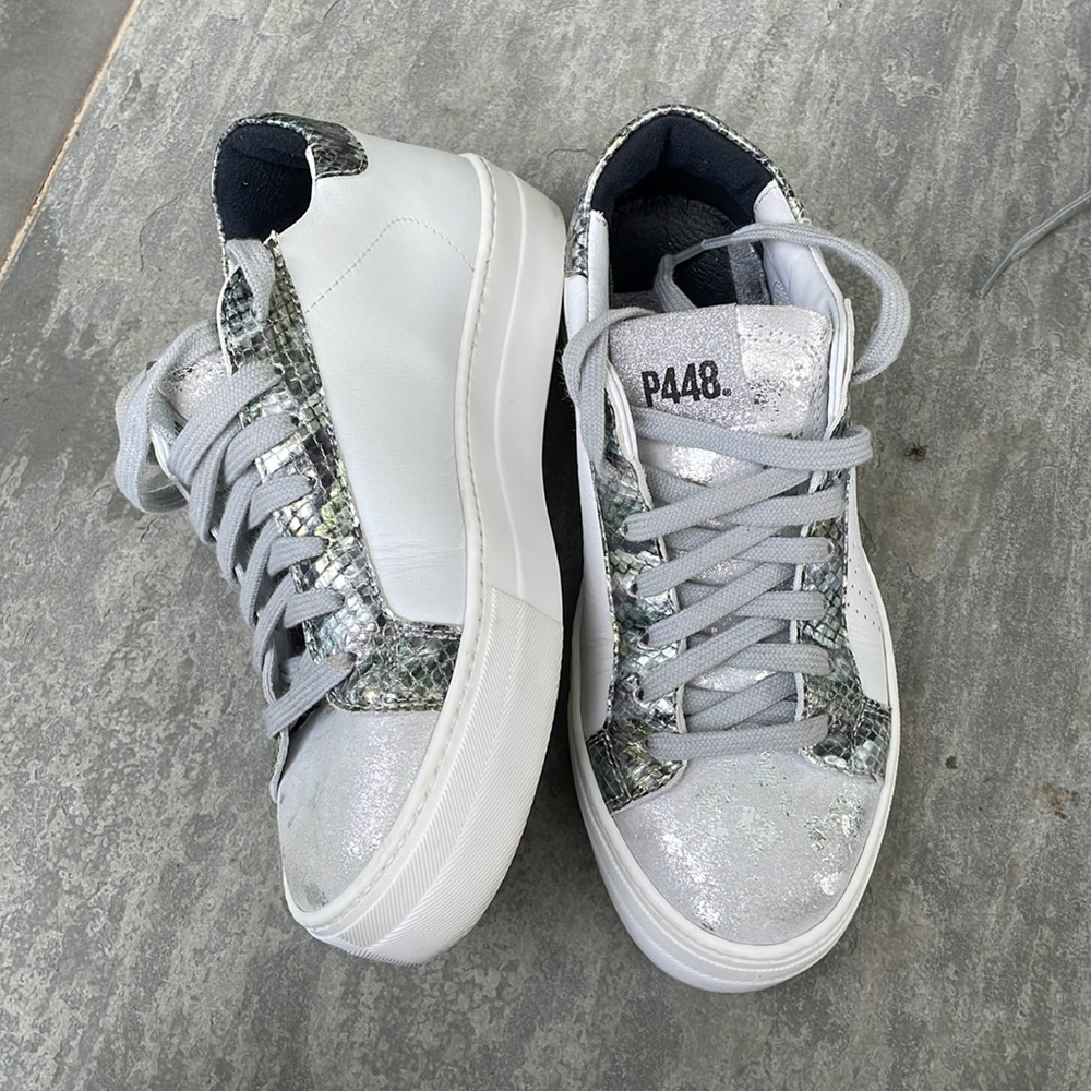 P448 Thea Platform Leather Sneakers 37